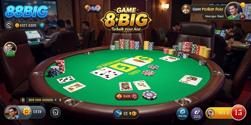 Tampilan gameplay <strong>88BIG</strong> yang seru dan interaktif dalam permainan Poker.