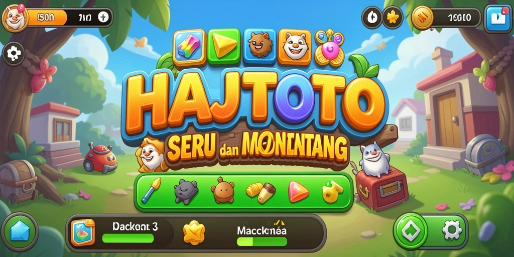 Tangkapan layar utama HAJITOTO menampilkan aksi gameplay Match-3 yang menarik.