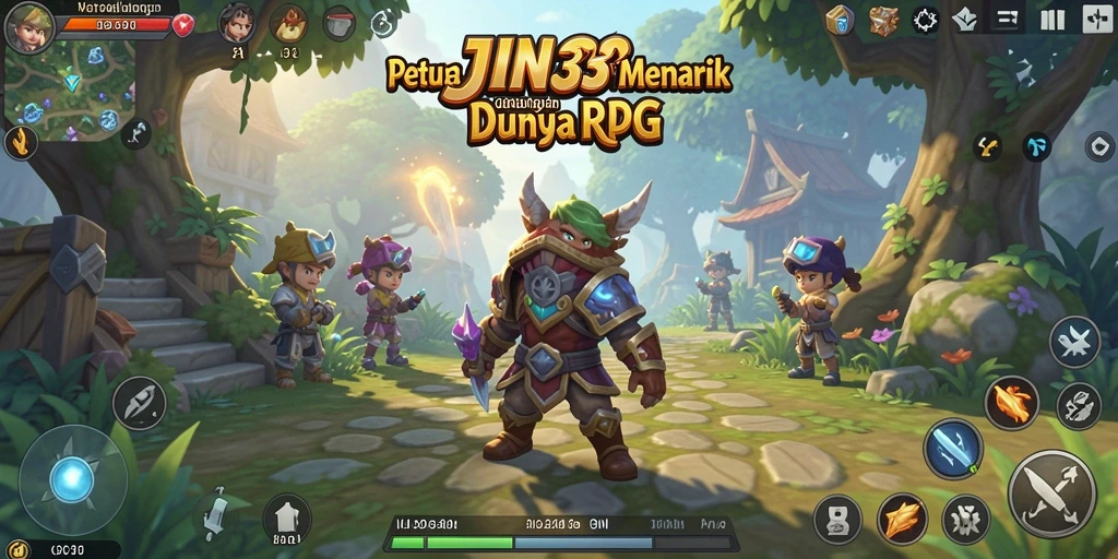Tangkapan layar utama JIN33 menampilkan aksi seru dalam permainan RPG.