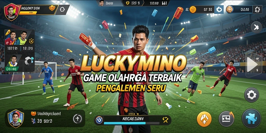 Screenshot gameplay LUCKYMINO yang menampilkan aksi olahraga yang seru.