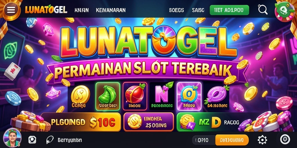 Tampilan gameplay seru dari LUNATOGEL yang menampilkan putaran slot.