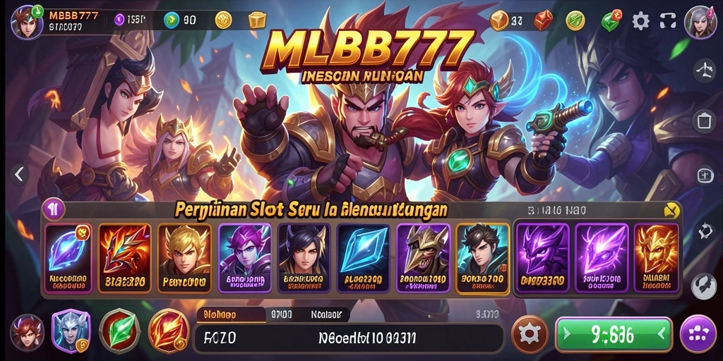 Screenshot gameplay MLBB777 menampilkan berbagai mesin slot yang menarik.