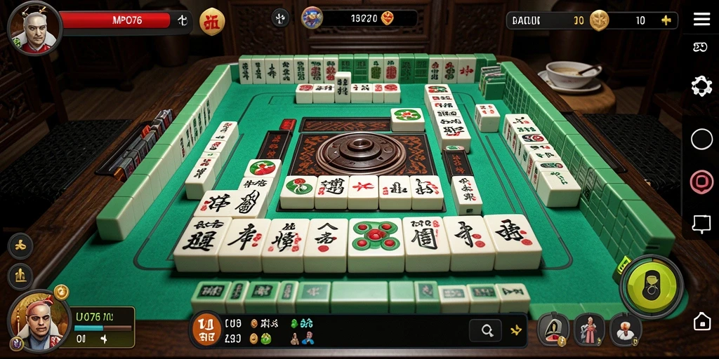 Tampilan gameplay MPO76 dengan potongan ubin Mahjong yang menarik.