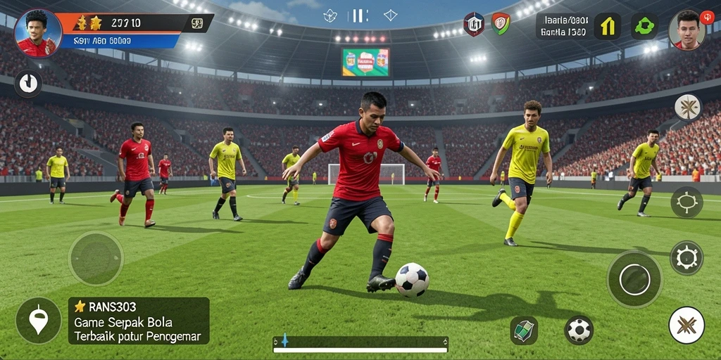 Tampilan gameplay menarik dari RANS303 di lapangan sepak bola.