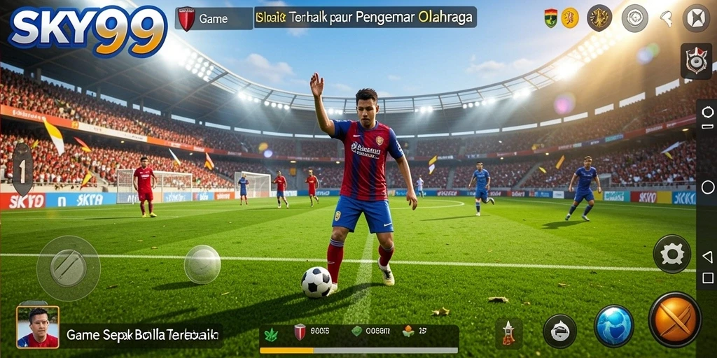 Tampilan gameplay <strong>SKY99</strong> yang mendebarkan dan penuh aksi sepak bola.