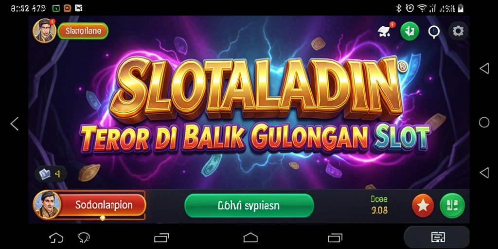 Screenshot menunjukkan momen menegangkan saat bermain SLOTALADIN.