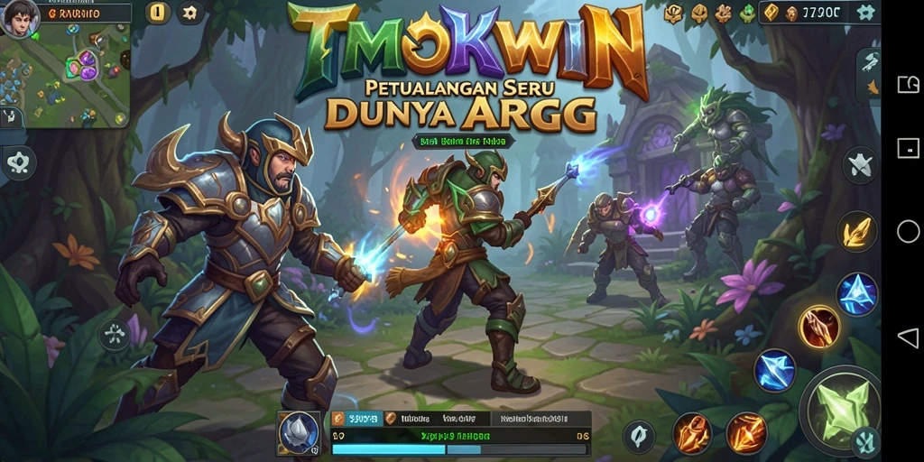 Screenshot gameplay TMOKWIN yang menampilkan pertempuran seru dan karakter dinamis.