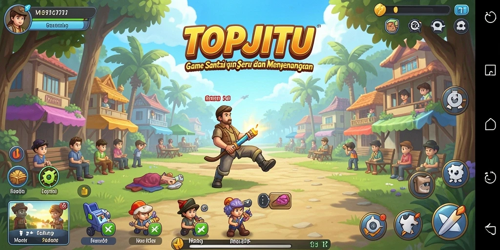 Tampilan gameplay yang ceria dan menarik dalam <strong>TOPJITU</strong>.