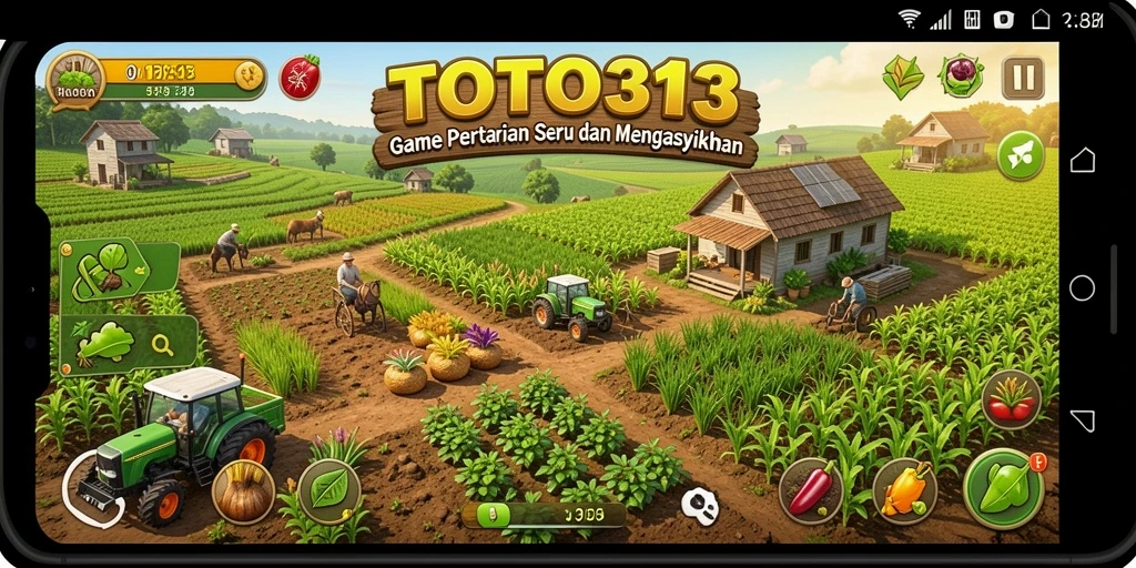 Tampilan gameplay TOTO313 dengan aktivitas pertanian yang menarik.